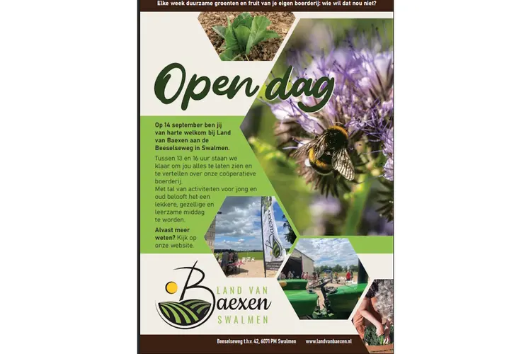 Kom naar Open Dag bij coöperatieve boerderij Land van Baexen in Swalmen