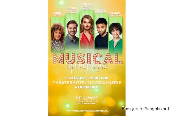 Musicalsterren en lokaal talent samen op het podium tijdens Musical Spring Nights in Theater De Oranjerie, Roermond