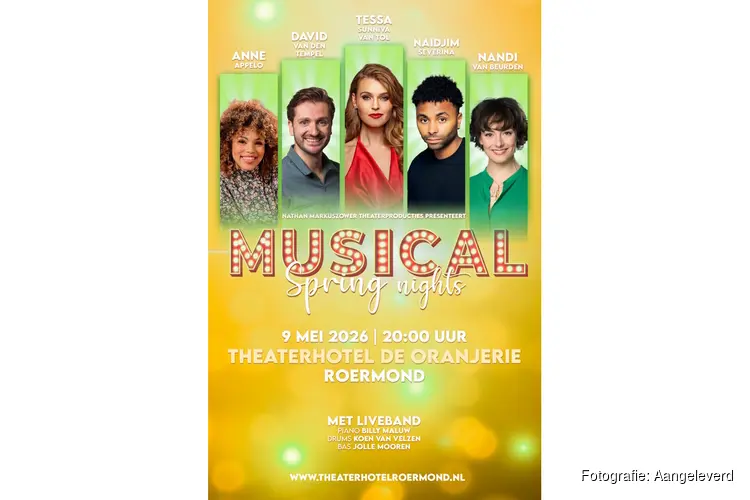 Musicalsterren en lokaal talent samen op het podium tijdens Musical Spring Nights in Theater De Oranjerie, Roermond